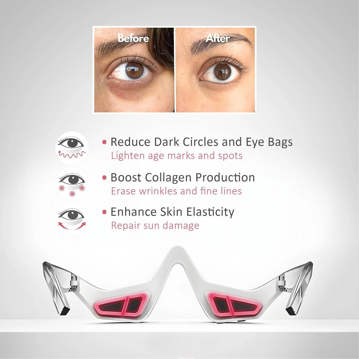 EyeGlow 4-in-1 Microcurrent Red Light Eye Massager