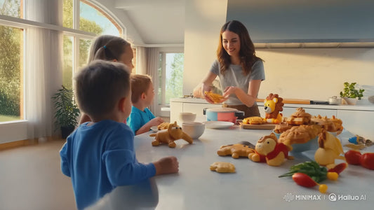 Mini Waffle Maker 6 Animal Shaped Pancakes Non-Stick Waffler Iron Household for Kids Adults Fun